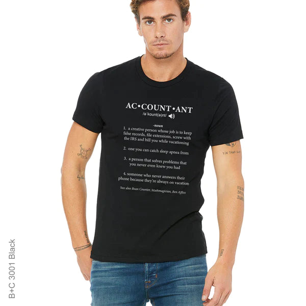 Accountant, black & white, Crew, Crew Neck, Job, Occupation, Service, Tee, wordsAccountant Tee from FineRag.comfinerag.com