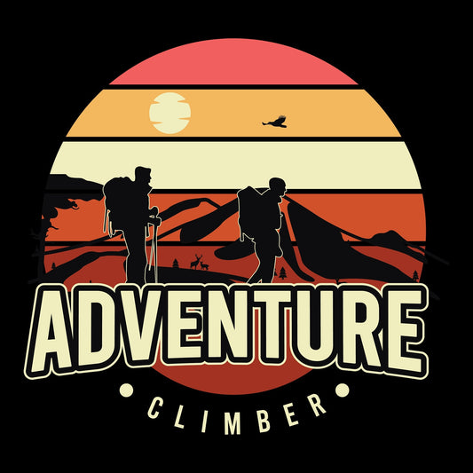 Hiking, Montana, Mountain Hiker, Mountains, SunsetAdventure Climber Tee from FineRag.comfinerag.com