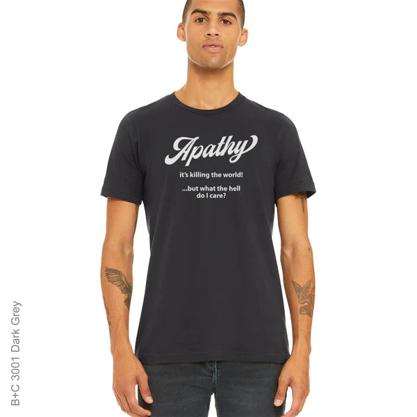 Apathy, black & white, Crew, Crew Neck, Killing, Tee, wordsApathy Tee from FineRag.comfinerag.com