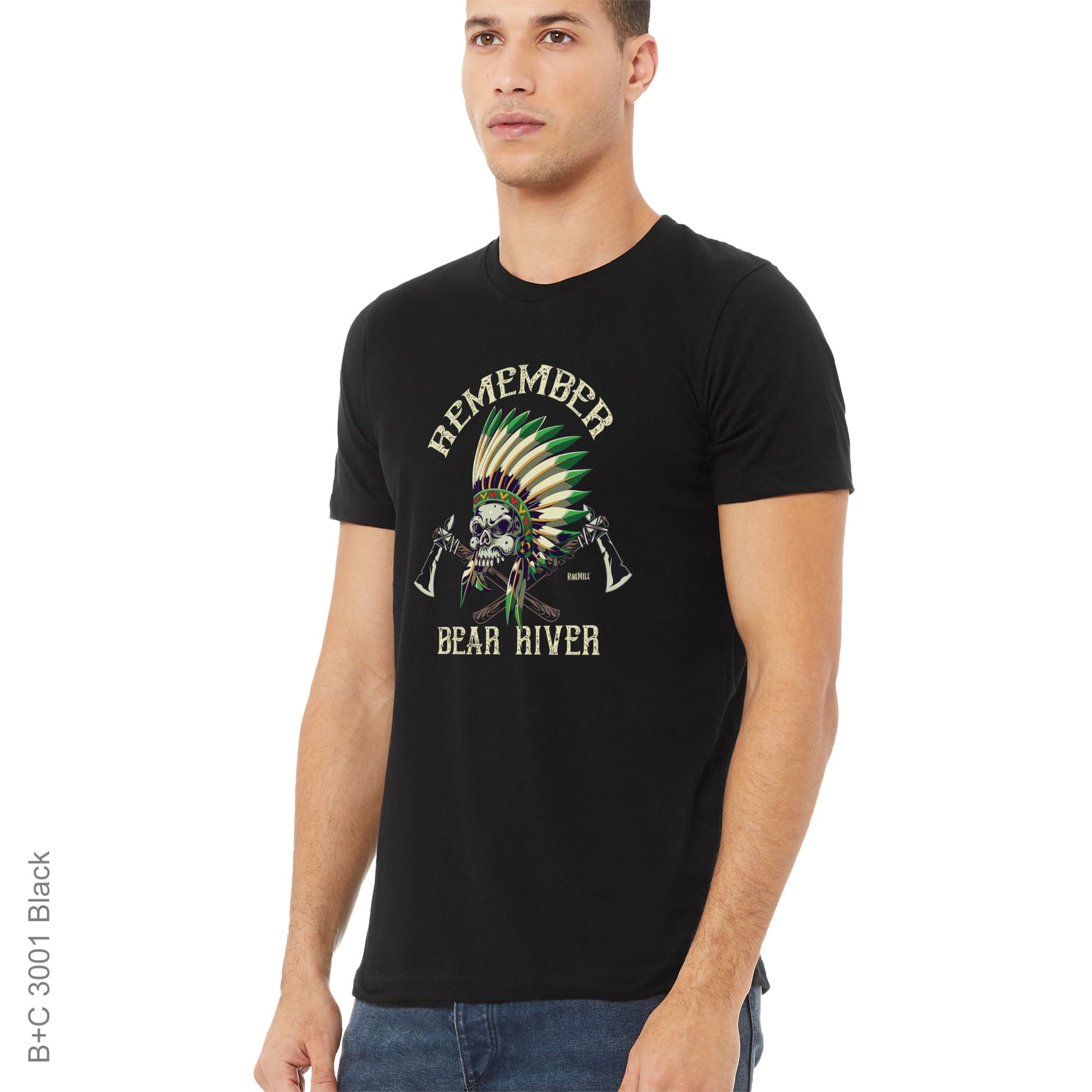 Bear, Crew, Crew Neck, Headress, Indian, Out, Outdoor, Outdoors, river, Skull, Tee, TomahawkBear River Tee from FineRag.comfinerag.com