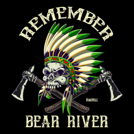 Bear, Crew, Crew Neck, Headress, Indian, Out, Outdoor, Outdoors, river, Skull, Tee, TomahawkBear River Tee from FineRag.comfinerag.com