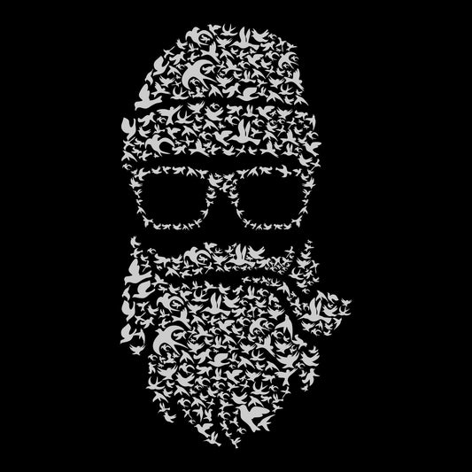 Abstract, Beard, black & white, Crew, Crew Neck, Skull, TeeBird Beard Tee from FineRag.comfinerag.com