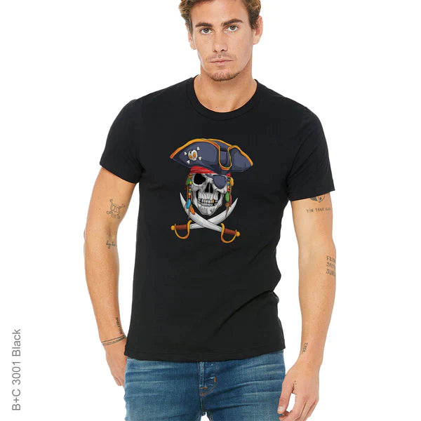 Buccaneer, color, Colorful, Crew, Crew Neck, Hat, One Eye, Pirate, Skull, Sword, TeeBuccaneer Tee from FineRag.comfinerag.com