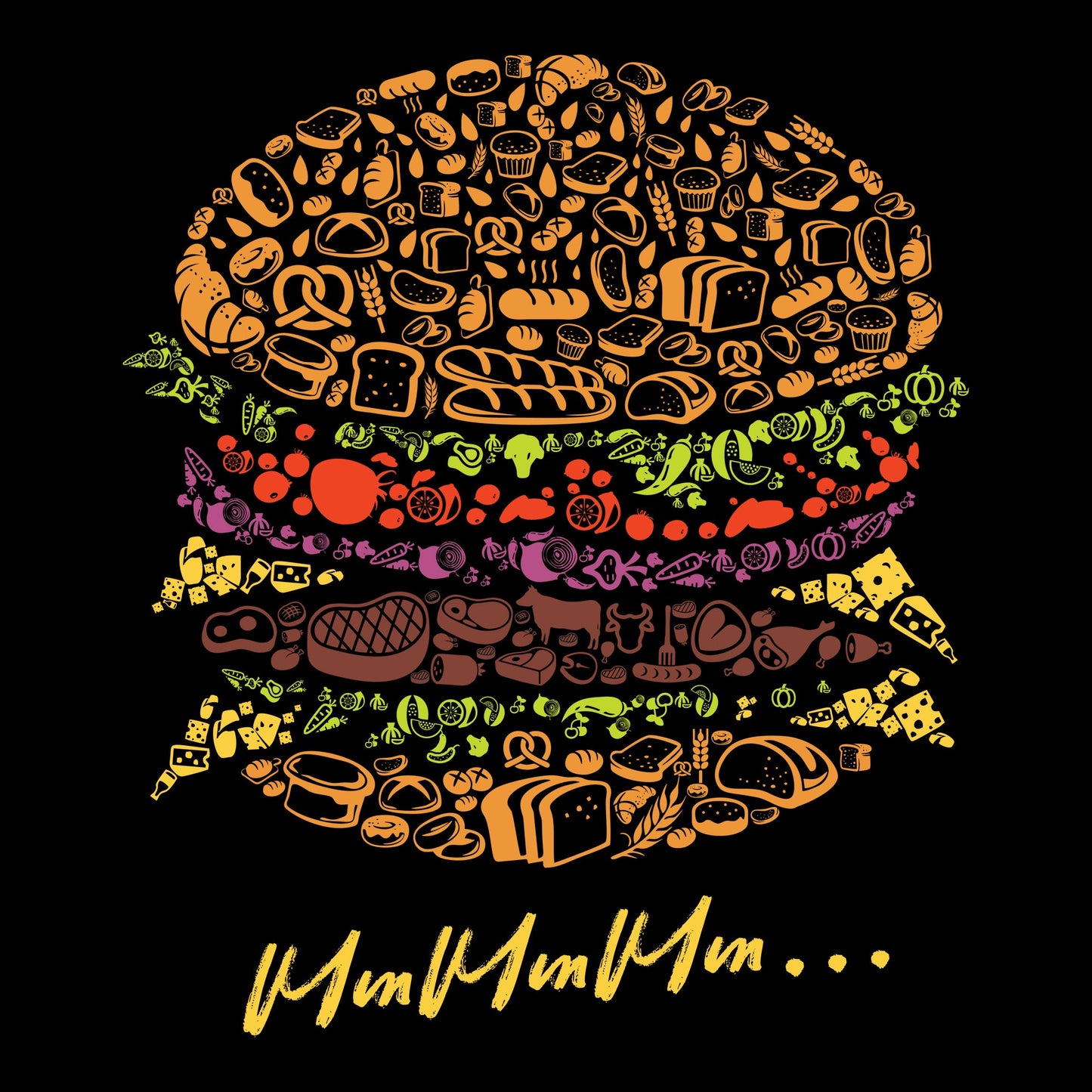 Abstract, burger, Crew, Crew Neck, food, Tee, YummyBurger Tee from finerag.comfinerag.com