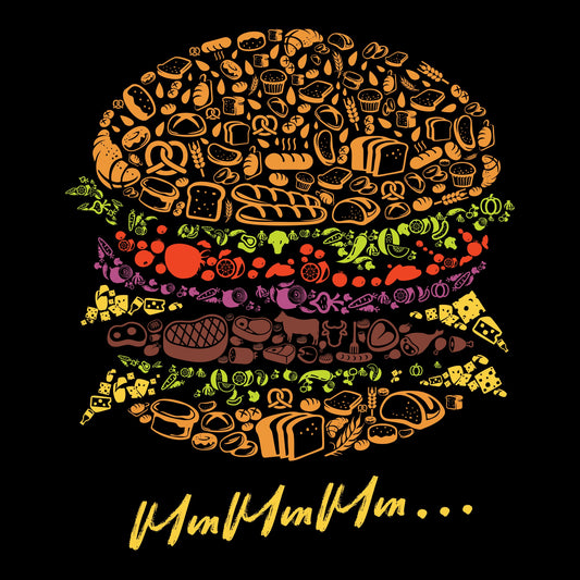 Abstract, burger, Crew, Crew Neck, food, Tee, YummyBurger Tee from finerag.comfinerag.com