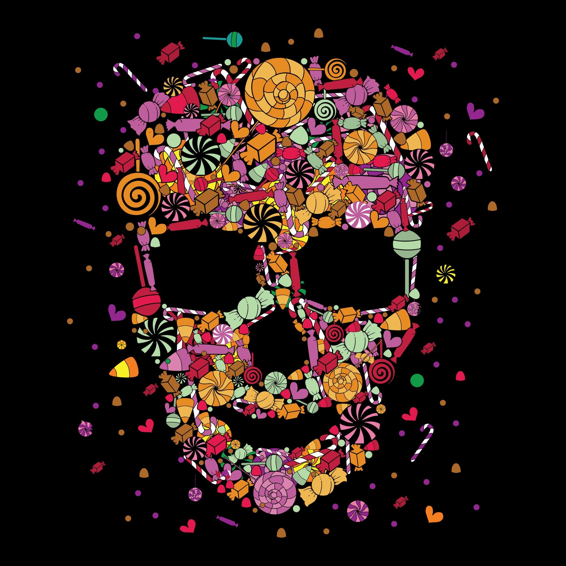 candy, color, Colorful, Crew, Crew Neck, Skull, TeeCandy Skull Tee from FineRag.comfinerag.com