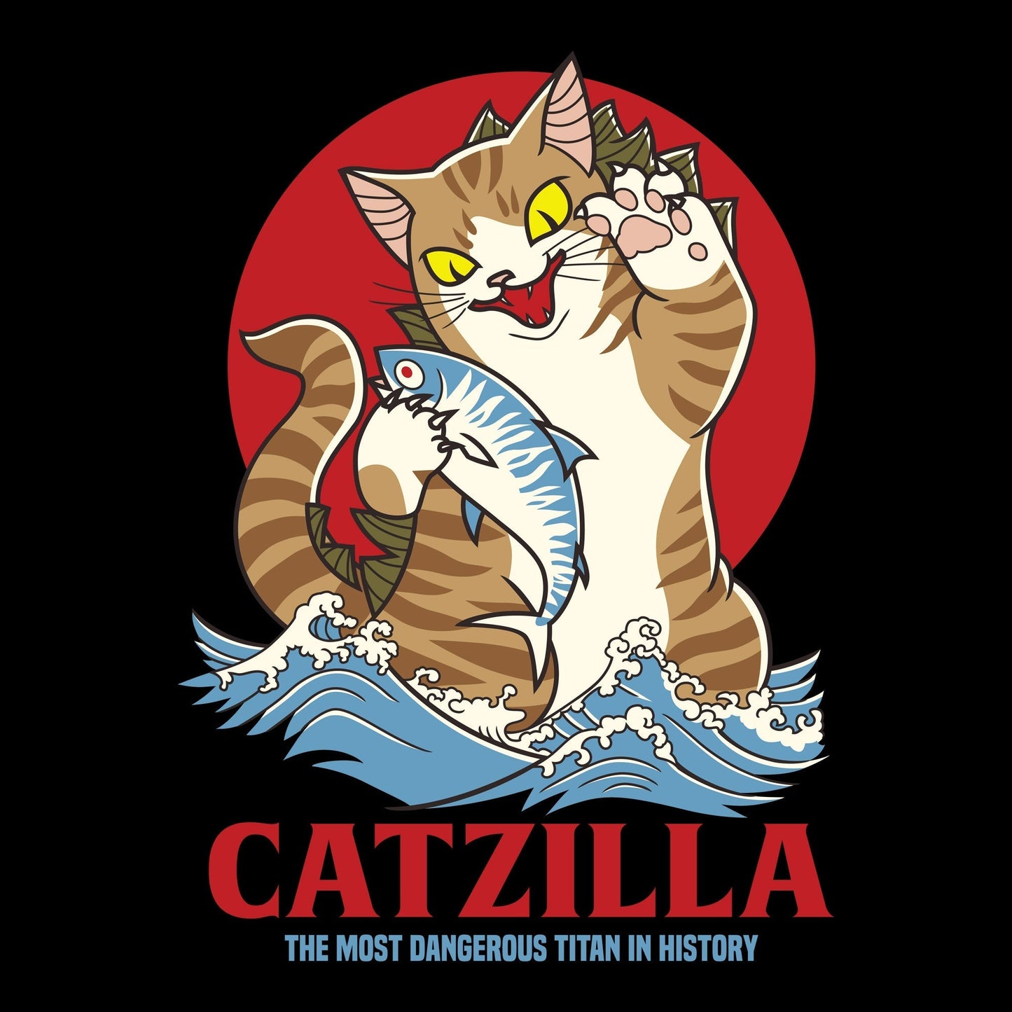 Animal, Animals, Cat, Crew, Crew Neck, Cute, Tee, WaterCatZilla Tee from FineRag.comfinerag.com