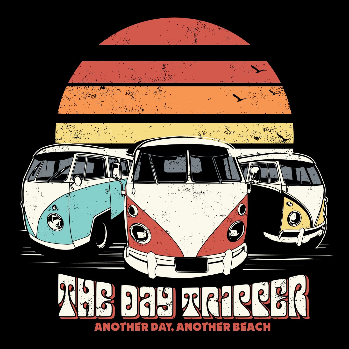 Crew, Crew Neck, D, Hippie van, Hippie wagon, Hippie wagon Transportation, Tee, Transportation, VW, VW busDay Trippers Tee from FineRag.comfinerag.com