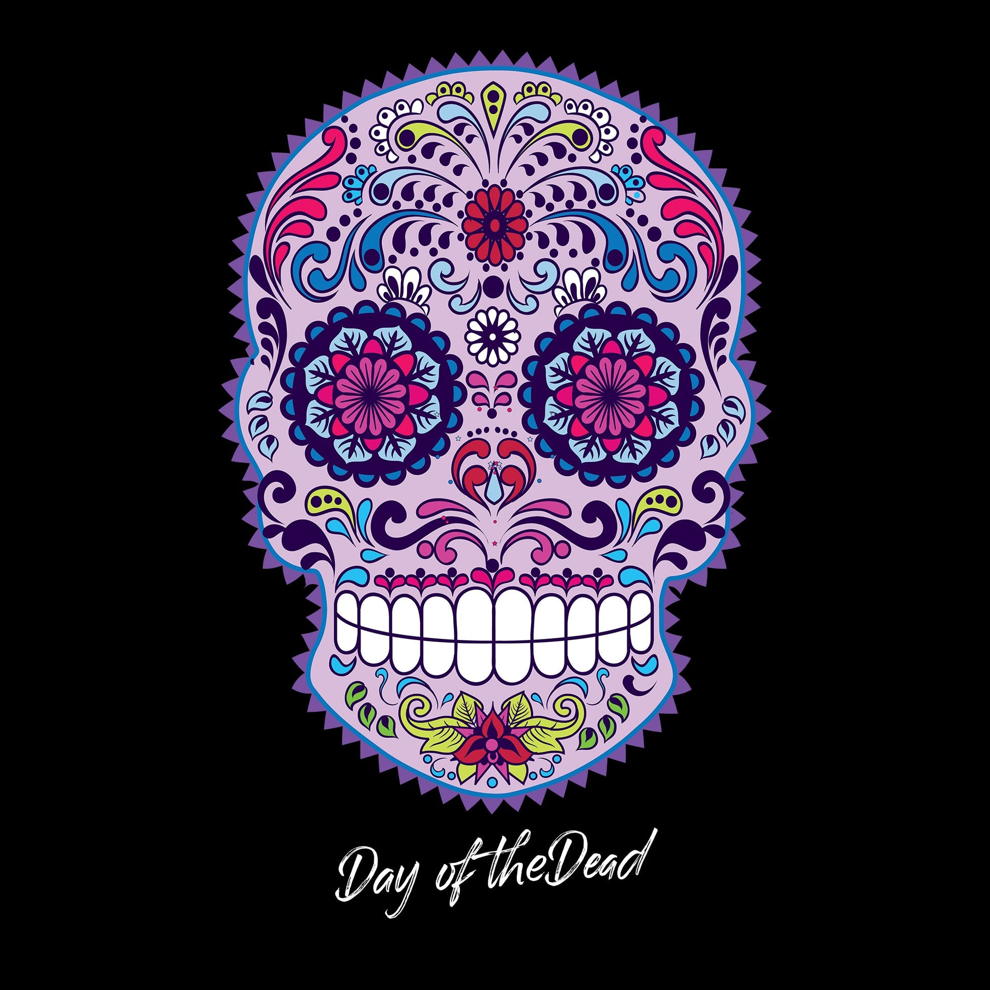 Colorful, Crew, Crew Neck, D, Day, Day of the Dead, Dead, Pretty, Skull, TeeDay of the Dead Tee from FineRag.comfinerag.com