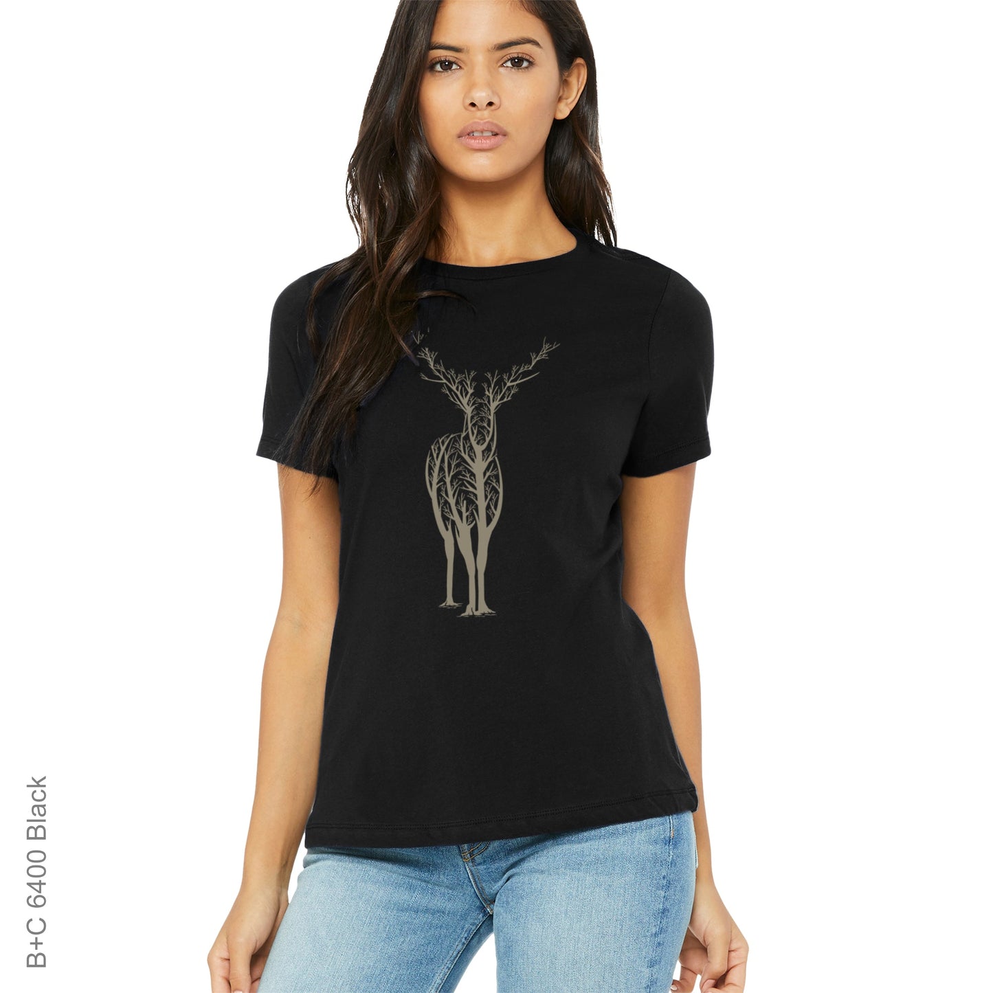 Abstract, Antlers, Crew, Crew Neck, D, Deer, Outdoor, Outdoors, Tree, Trees, Wild, Wild animal, Wilderness, Woman's, Women'sDeer Tree Tee from FineRag.comfinerag.com