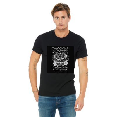 Abstract, black & white, Crew, Crew Neck, Day of the Dead, Ornate, Skeleton, Skull, TeeDream Forever Tee from FineRag.comfinerag.com