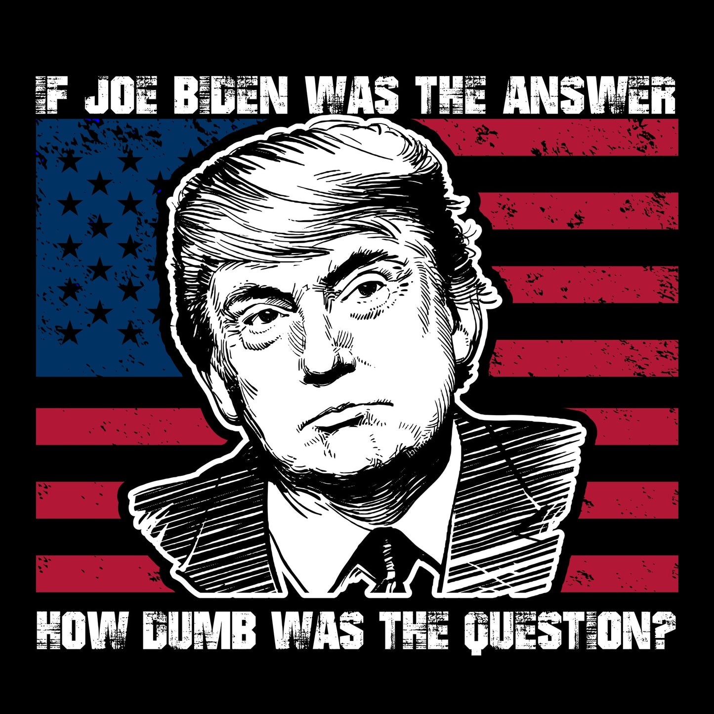 American Flag, Crew, Crew Neck, Flag, President, Presidential, Tee, Trump, US Flag, Worn flagDumb Question Tee from FineRag.comfinerag.com