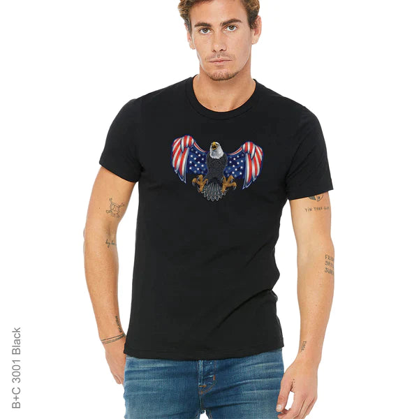 American Flag, Animal, Animals, Bird, Birds, Eagle, Endangered animal, Flag, prey, Protected animal, US Flag, Wild animalEagle Flag Tee from FineRag.comfinerag.com