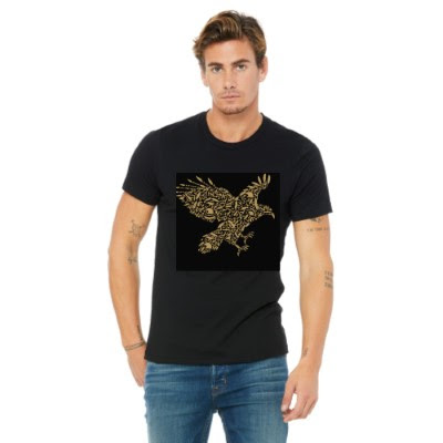 Abstract, Bird, Birds, Crew, Crew Neck, Eagle, Ornate, Predator, prey, Woman'sEagle Tee from FineRag.comfinerag.com