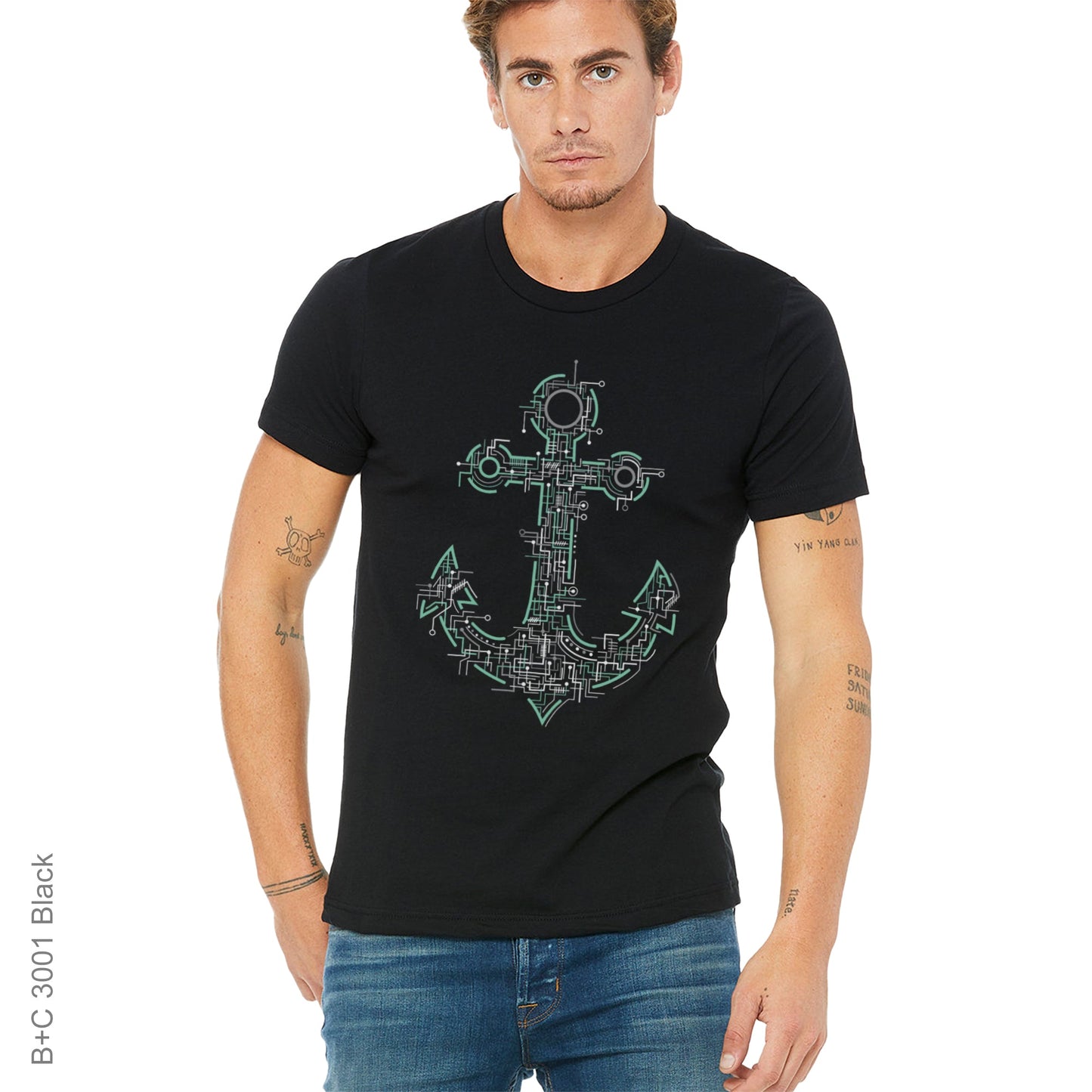 Abstract, Anchor, Anchorman, Boat, Boat Anchor, Crew, Crew Neck, neon, Ocean, Tee, WaterElectronic Anchor Tee from FineRag.comfinerag.com