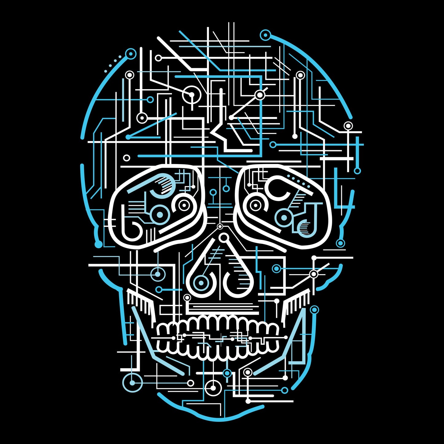 Abstract, C, color, Colorful, Crew, Crew Neck, Electronic, Skeleton, SkullElectronic Skull Tee from FineRag.comfinerag.com