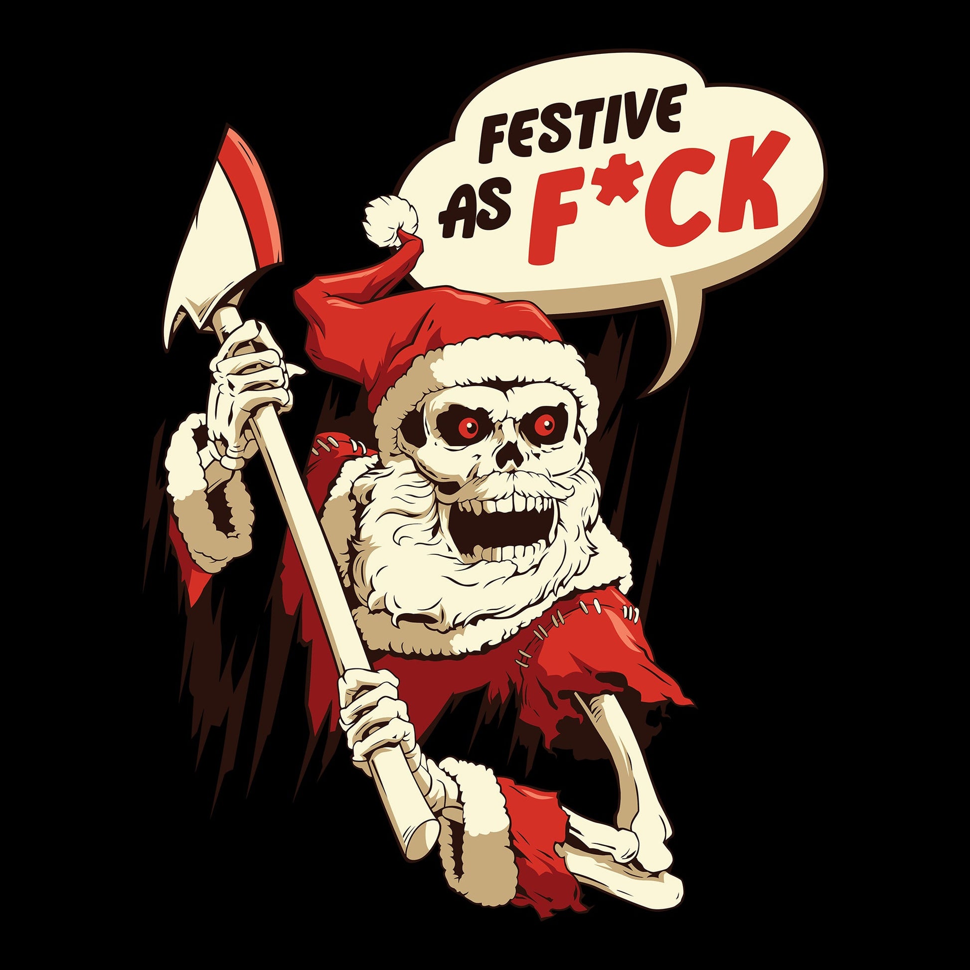 christmas, Crew, Crew Neck, Festive, Fuck, Merry Christmas, santa, swear, swearing, TeeFestive as F*ck Tee from FineRag.comfinerag.com