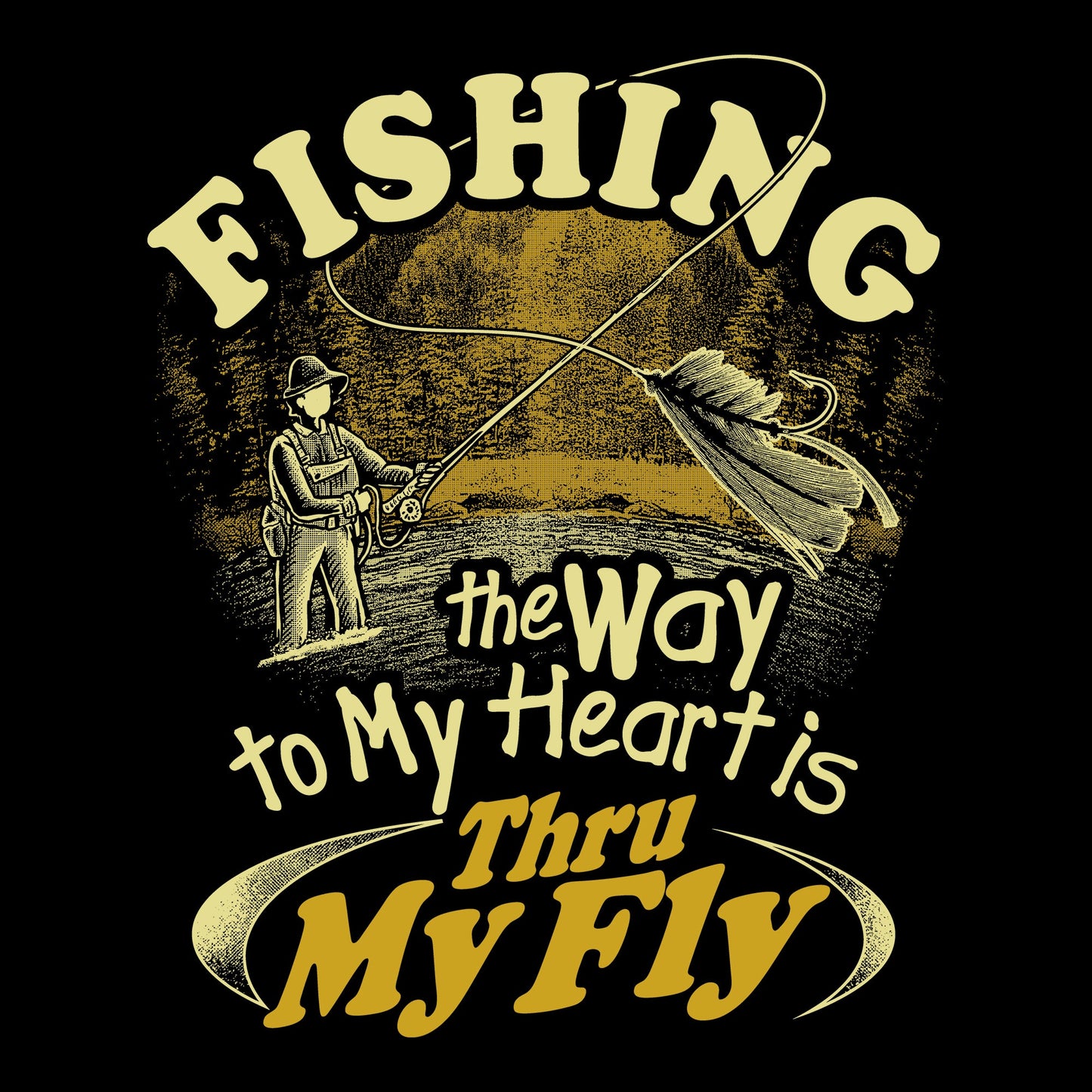 Crew, Crew Neck, fish, fishing, fly, Humor, Humorous, Job, Occupation, Outdoor, Outdoors, TeeFishing Fly Tee from FineRag.comfinerag.com