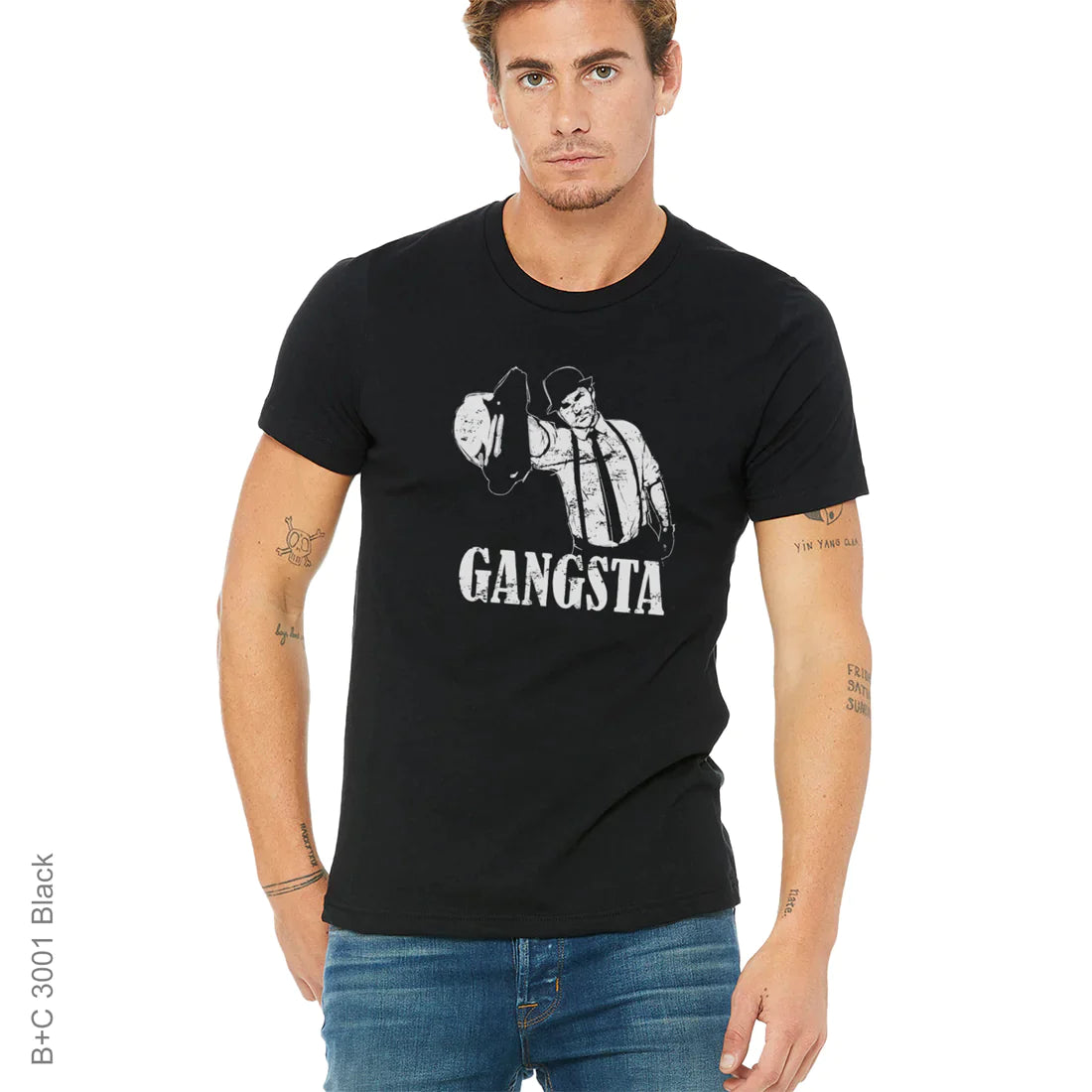 black & white, Crew, Crew Neck, gang, gangsta, Gun, Guns, Tee, wordsGangsta Tee from FineRag.comfinerag.com