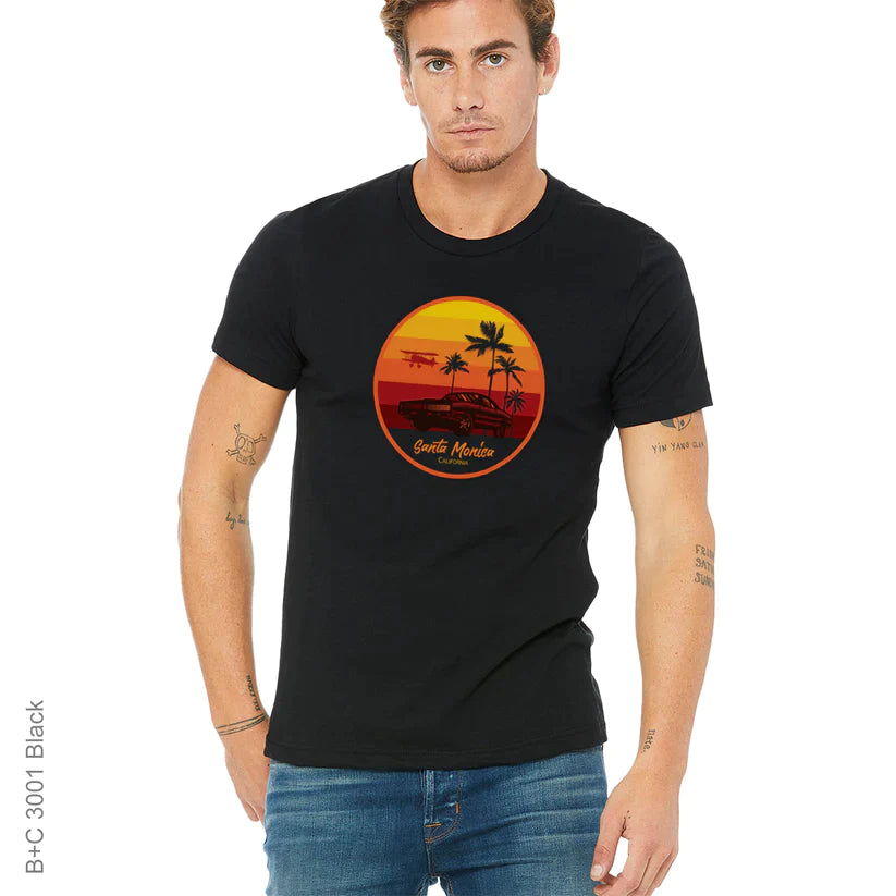 airplane, California, Car, cars, Crew, Crew Neck, Muscle Car, Santa Monica, sun, Sunset, TeeSanta Monica Tee from finerag.comfinerag.com