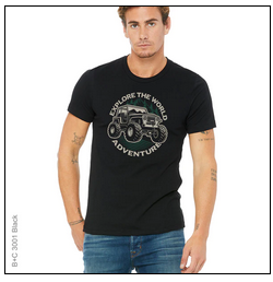 4X4, Auto, Automobile, Big, Crew, Crew Neck, Explore, Jeep, TeeExplore the World Tee from FineRag.comfinerag.com