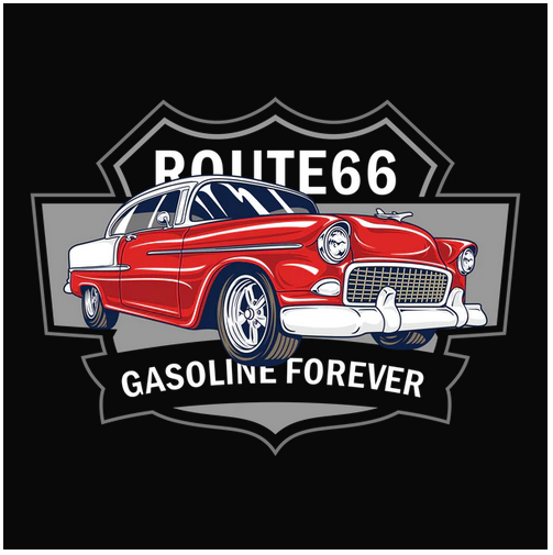 Car, Classic, Crew, Crew Neck, gas, Muscle Car, Route 66, TeeGasoline Forever Tee from FineRag.comfinerag.com