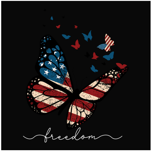 American Flag, Animal, Animals, Butterfly, Crew, Crew Neck, Endangered animal, Flag, Freedom, Protected animal, Tee, US Flag, Wild animal, Woman's, Women's, Worn flagFreedom Tee from FineRag.comfinerag.com