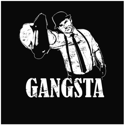 black & white, Crew, Crew Neck, gang, gangsta, Gun, Guns, Tee, wordsGangsta Tee from FineRag.comfinerag.com