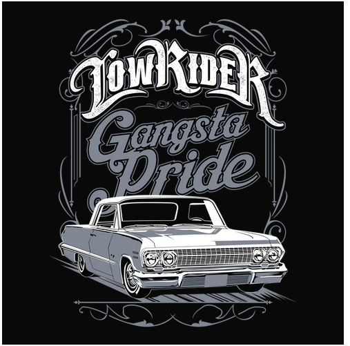 Auto, Automobile, black & white, cars, Crew, Crew Neck, gang, gangsta, Gun, Guns, low rider, Pride, Tee, wordsGangsta Pride Tee from FineRag.comfinerag.com