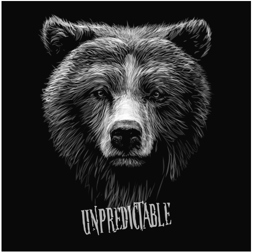 Bear, black & white, Crew, Crew Neck, Grizzly, Grizzly Bear, Protected animal, TeeGrizzly Tee from FineRag.comfinerag.com