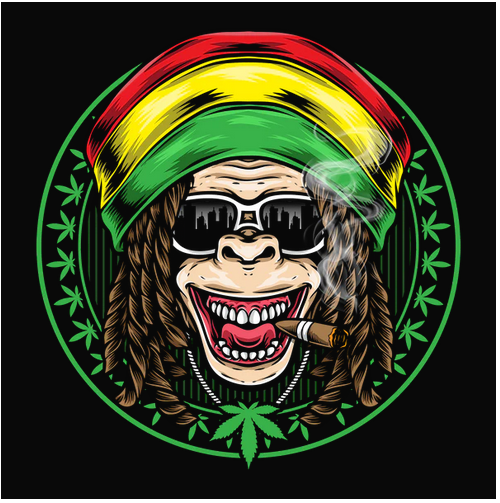 Animal, Animals, Ape, Blunt, Crew, Crew Neck, Dreadlocks, Marijuana, Monkey, Pot, Reggae, Tee, Wild animalReggae Ape Tee from FineRag.comfinerag.com