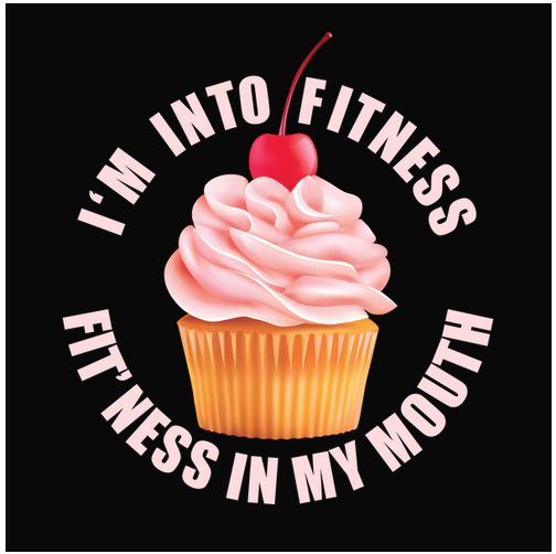 Cupcake, Exercise, Fitness, food, Tee, Woman's, Women's, WorkoutFitness In My Mouth Tee from FineRag.comfinerag.com