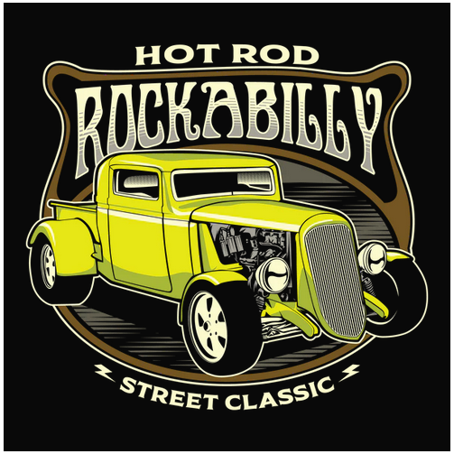 Auto, Automobile, Car, cars, Classic, Hot rod, Muscle Car, Rock, TeeHot Rod Rockabilly Tee from FineRag.comfinerag.com