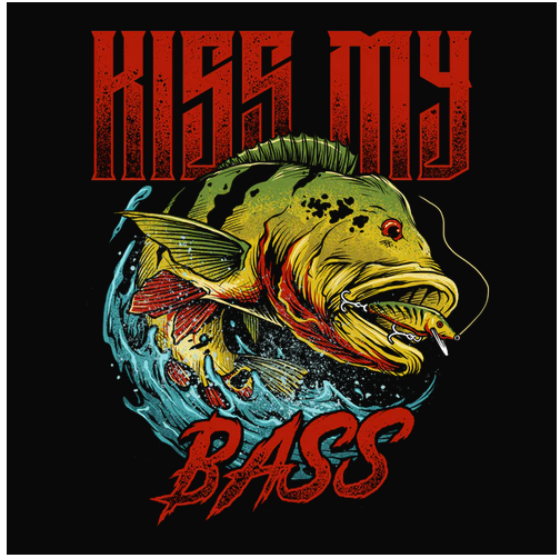 Bass, color, Colorful, Crew, Crew Neck, fish, fishing, Outdoor, Outdoors, Pastime, Sports, TeeKiss My Bass Tee from FineRag.comfinerag.com