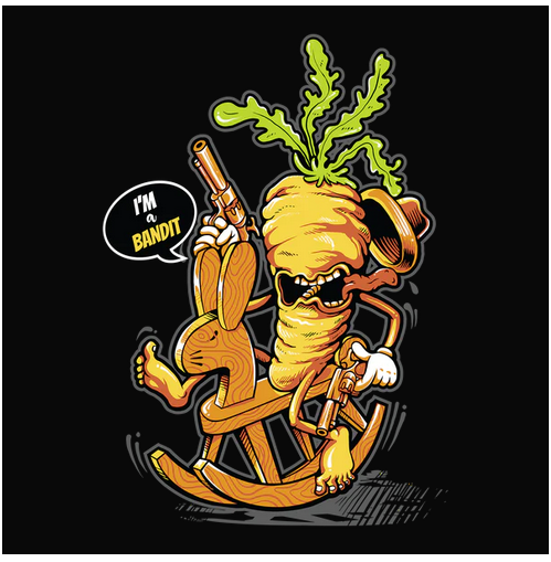 Carrot, Crew, Crew Neck, Funny, Horse, Humor, Humorous, TeeI'm a Bandit Tee from FineRag.comfinerag.com