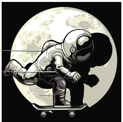 Astronaut, color, Colorful, Crew, Crew Neck, Job, Occupation, Planets, Ride, Skateboarding, Skater, Skating, TeeMoon Skater Tee from FineRag.comfinerag.com