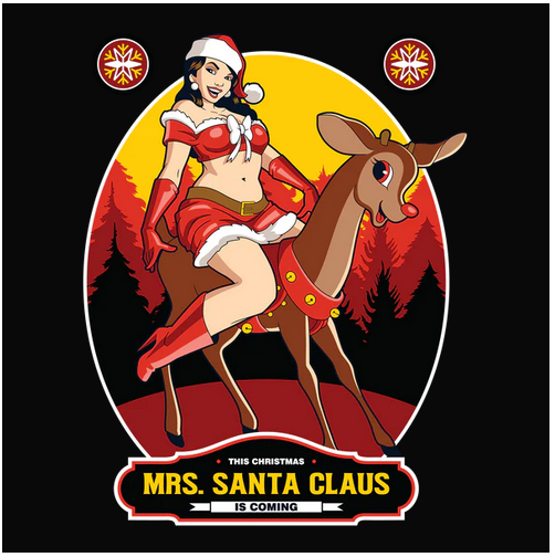 christmas, Crew, Crew Neck, Holiday, Merry Christmas, Reindeer, santa, TeeMrs Santa Clause Tee from FineRag.comfinerag.com