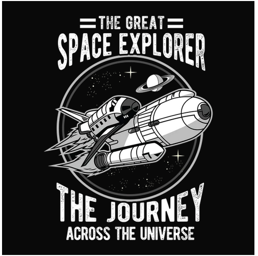 Astronaut, Crew, Crew Neck, Explore, Journey, Outer Space, Space, Tee, UniverseSpace Explorer Tee from FineRag.comfinerag.com