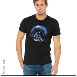 Astronaut, Crew, Crew Neck, Outer Space, Space, surf, surfer, surfing, TeeSpace Surfer Tee from FineRag.comfinerag.com