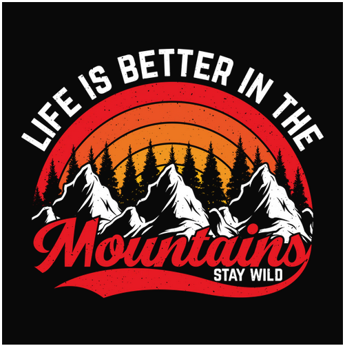 Crew, Crew Neck, Life, Mountains, Tee, Tree, Trees, Wild, Woman's, Women's, wordsMountains Tee from FineRag.comfinerag.com