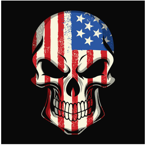 America, American, American Flag, American Pride, Creepy, Crew, Crew Neck, Flag, Skeleton, Skull, Tee, US Flag, Worn flagUSA Skull Tee from FineRag.comfinerag.com