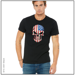 America, American, American Flag, American Pride, Creepy, Crew, Crew Neck, Flag, Skeleton, Skull, Tee, US Flag, Worn flagUSA Skull Tee from FineRag.comfinerag.com