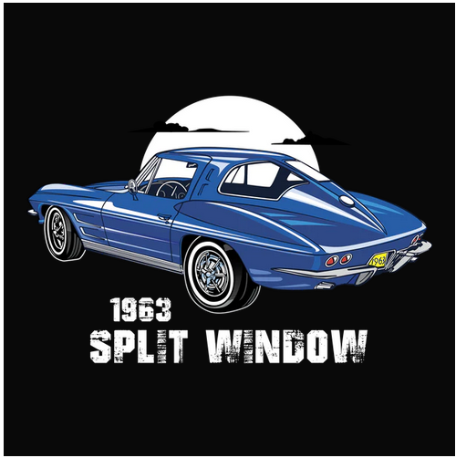 Auto, Automobile, Car, cars, Chevrolet, Corvette, Crew, Crew Neck, Muscle Car, Old, Old School, Oldies, Tee1963 Split Window Tee from FineRag.comfinerag.com