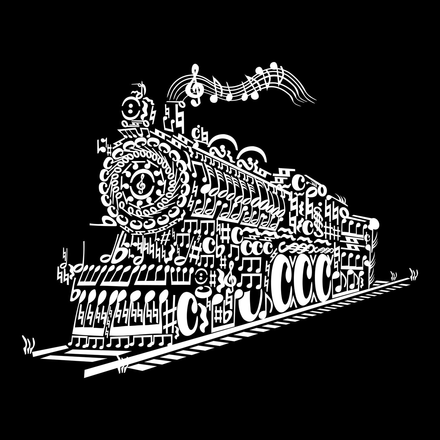 Cute, Funny, Locomotive, Musical notesTrain Song Tee from FineRag.comfinerag.com